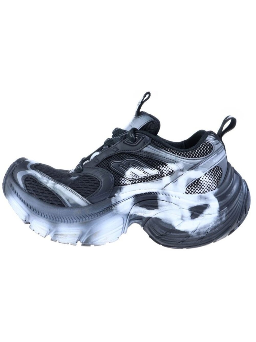 Balenciaga 6XL Graffiti Meshlow Cut Sneakers Black White